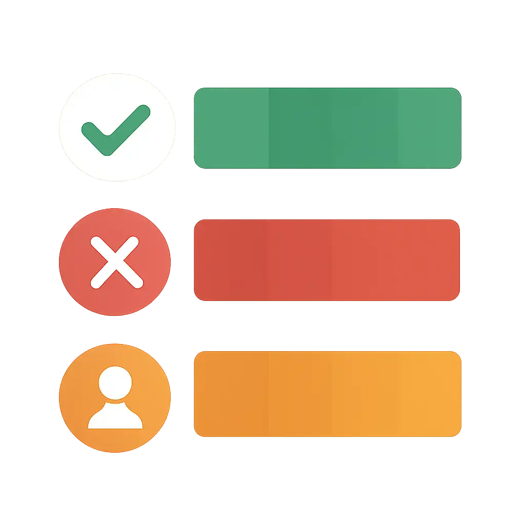 Infographic comparing options using coloured bars and icons only, no text or labels, flat design, Raja Luck