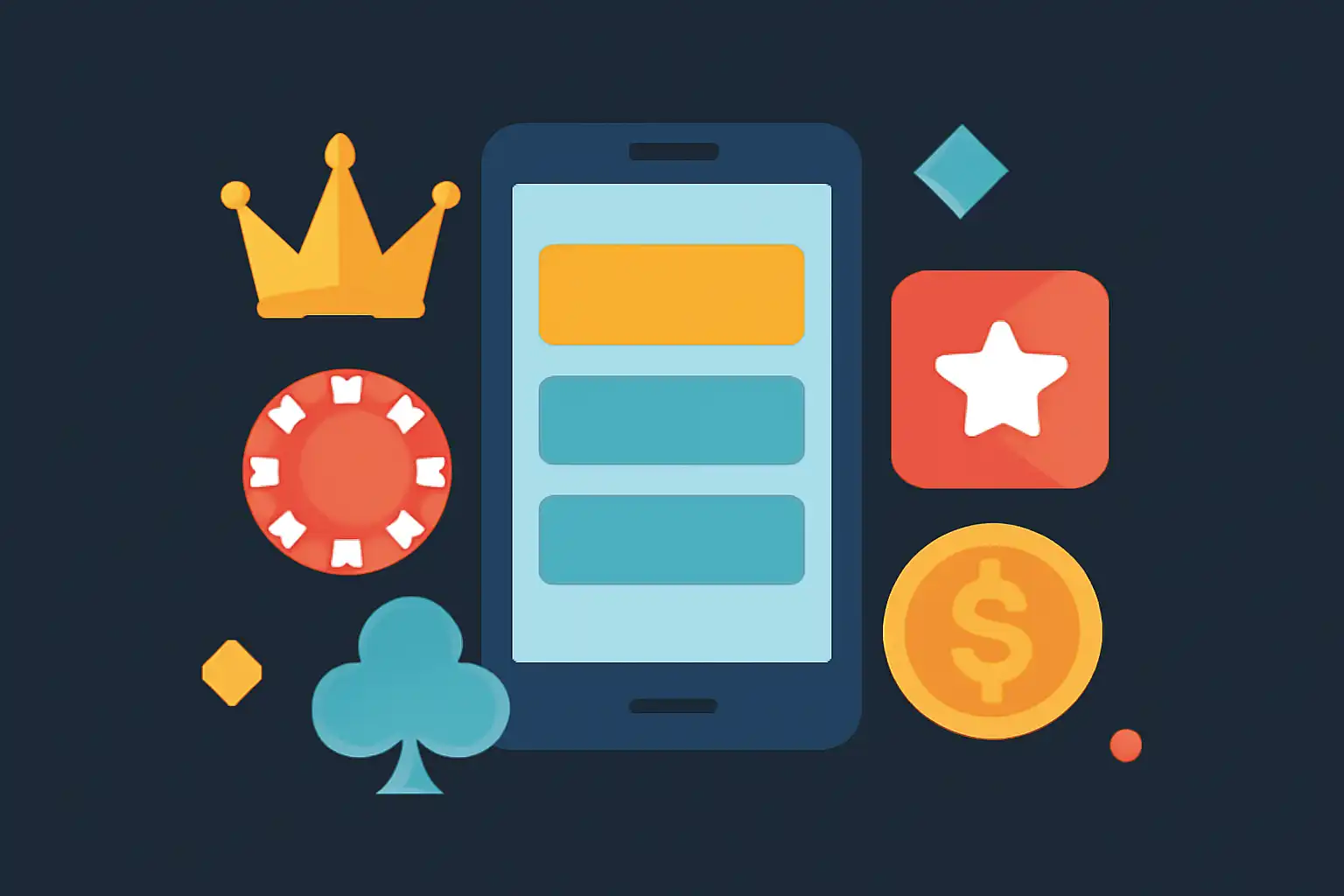 Hero illustration: Kaise, modern flat design, dark background, brand-neutral, icons and shapes only, no text